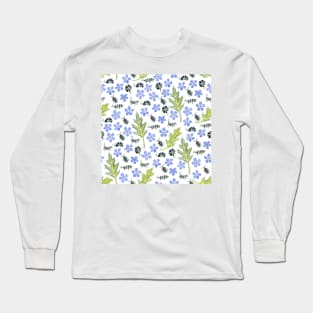 Tiny Watercolor Roly Polies with Flowers Long Sleeve T-Shirt